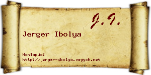 Jerger Ibolya névjegykártya
